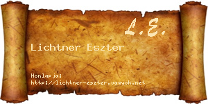 Lichtner Eszter névjegykártya